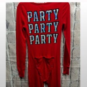 XS red Victoria secret onesie butt flap with bling